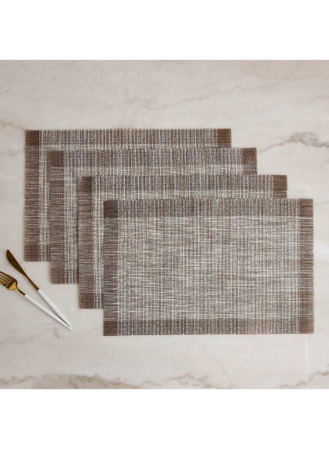 Home Box Essential Slub Placemat Set - Brown - 4 Pieces - Image 1